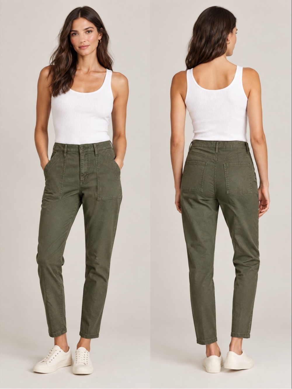 Banana Republic Olive High-Rise Utility Jeans